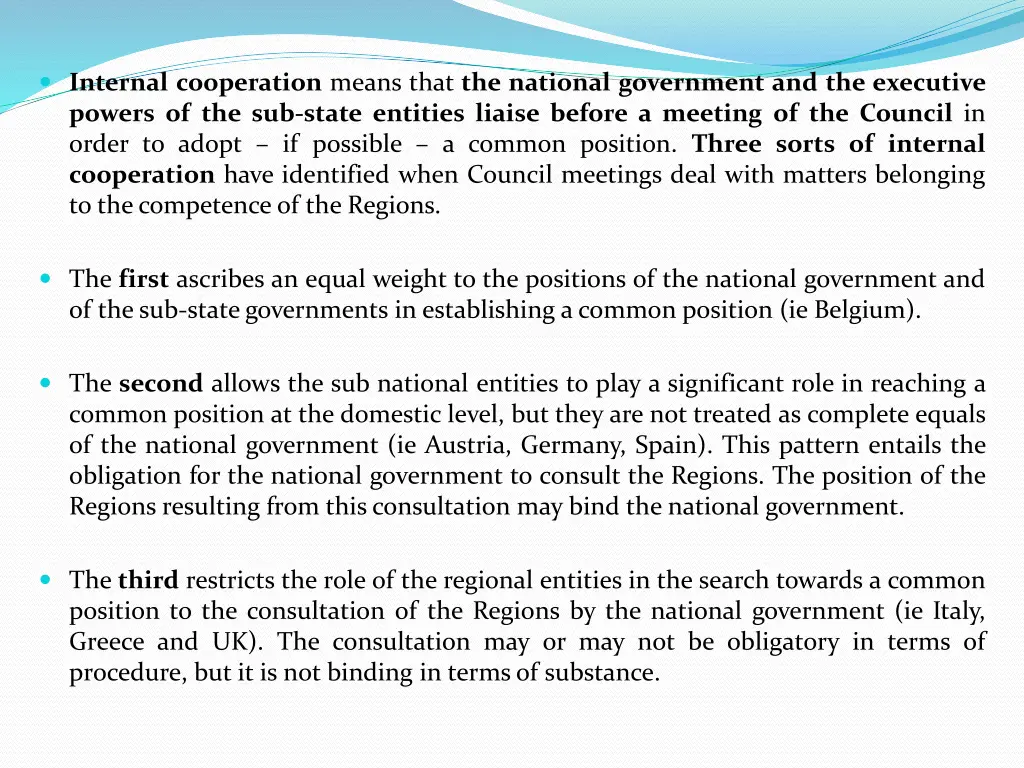 internal cooperation means that the national