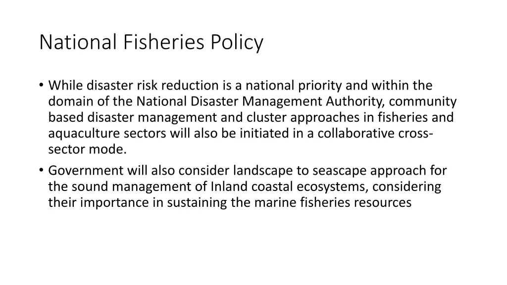 national fisheries policy
