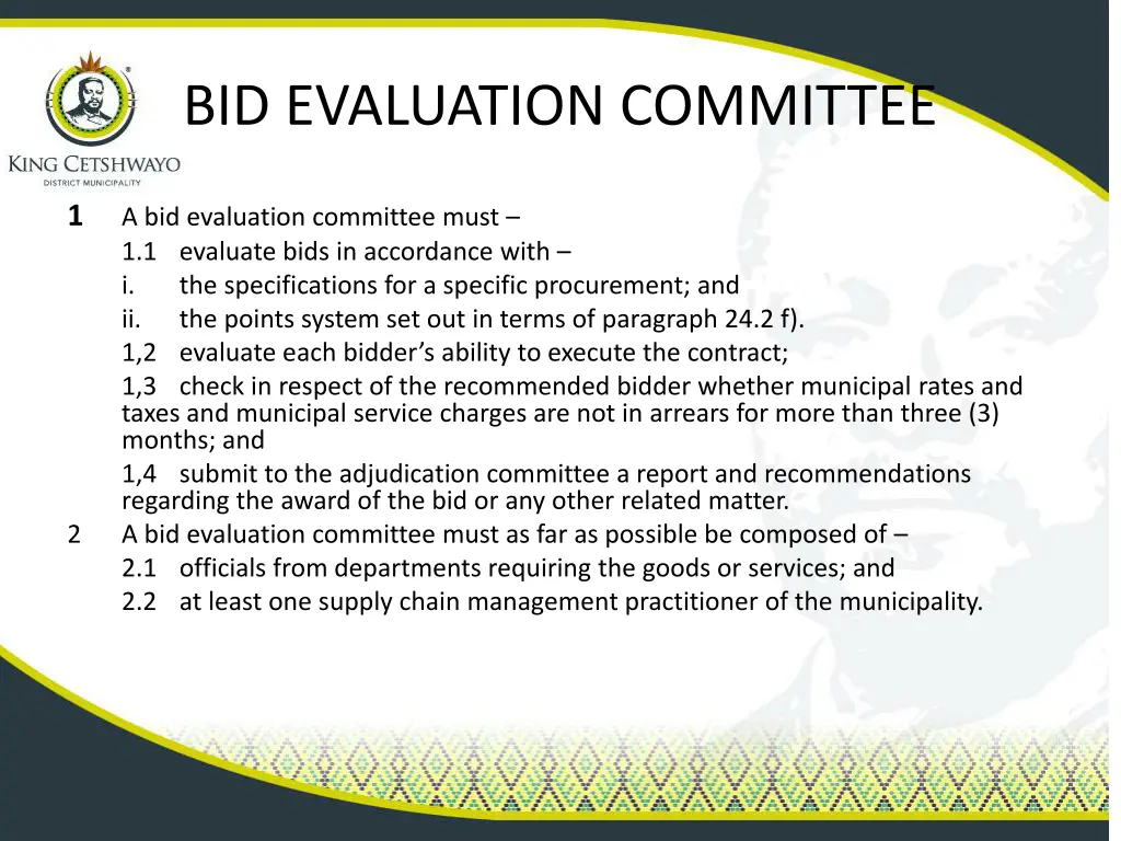 bid evaluation committee