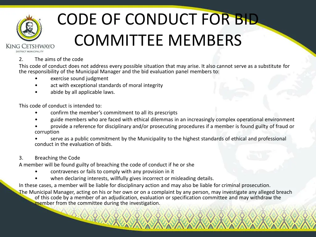 code of conduct for bid committee members 1
