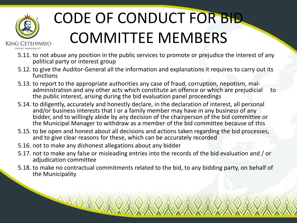 code of conduct for bid committee members 4