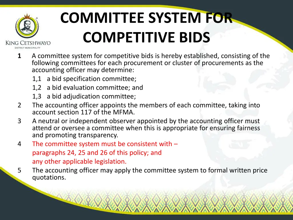 committee system for competitive bids