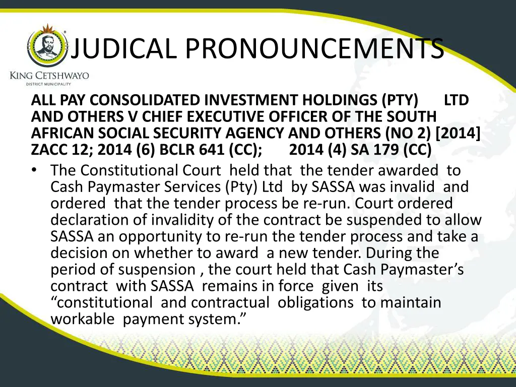 judical pronouncements