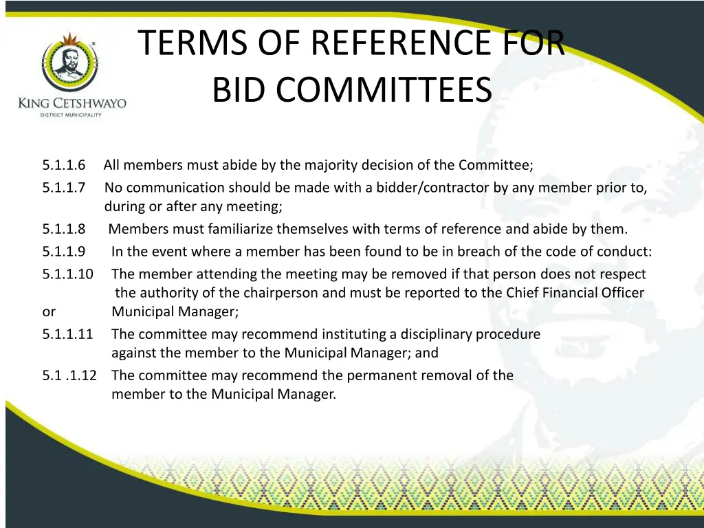 terms of reference for bid committees 11