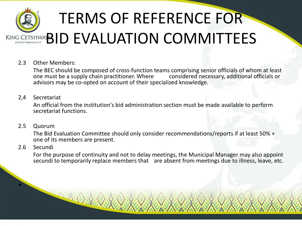 terms of reference for bid evaluation committees 1