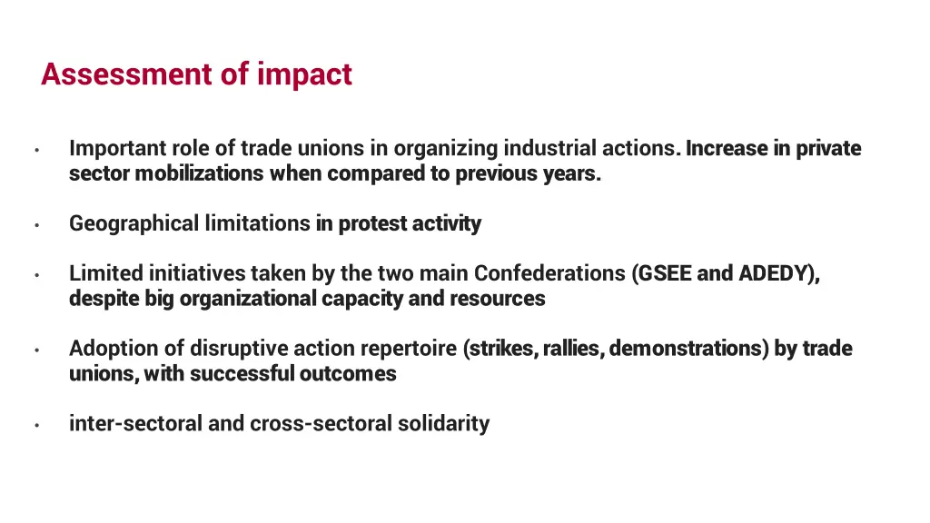 assessment of impact