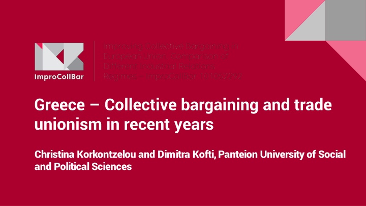 greece collective bargaining and trade unionism