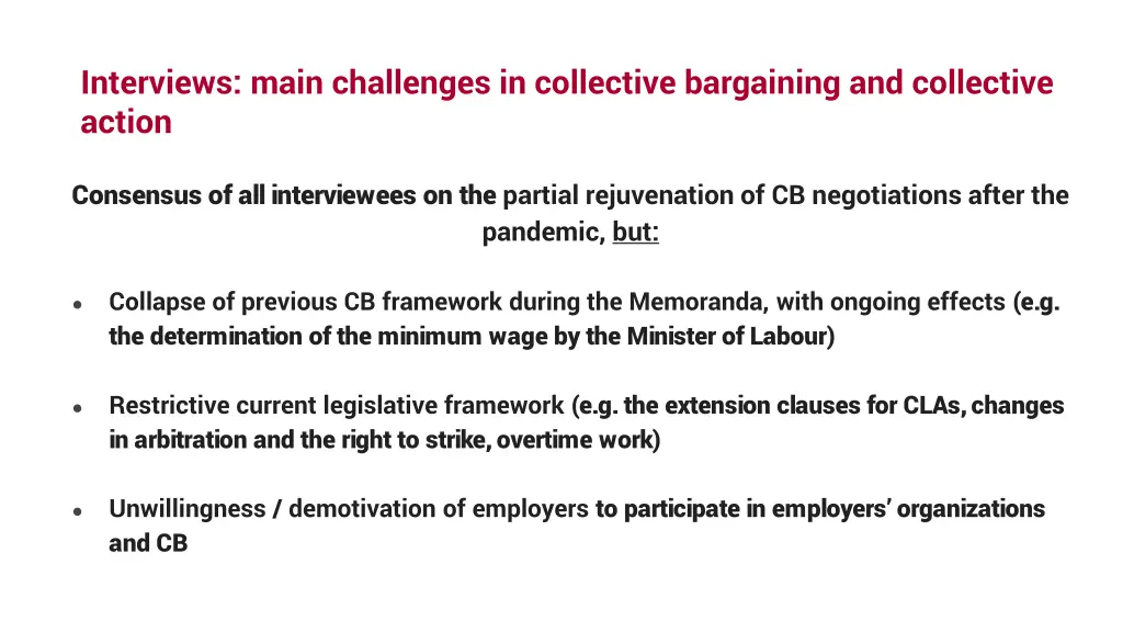 interviews main challenges in collective
