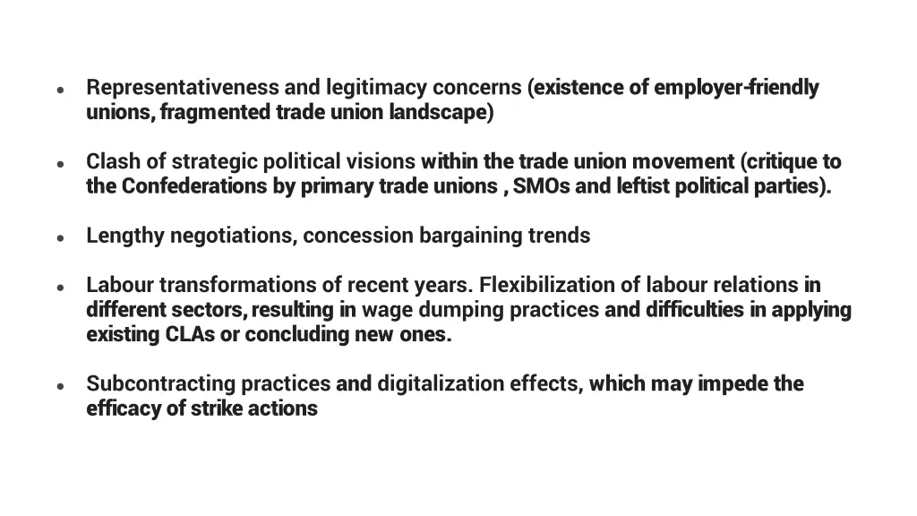 representativeness and legitimacy concerns