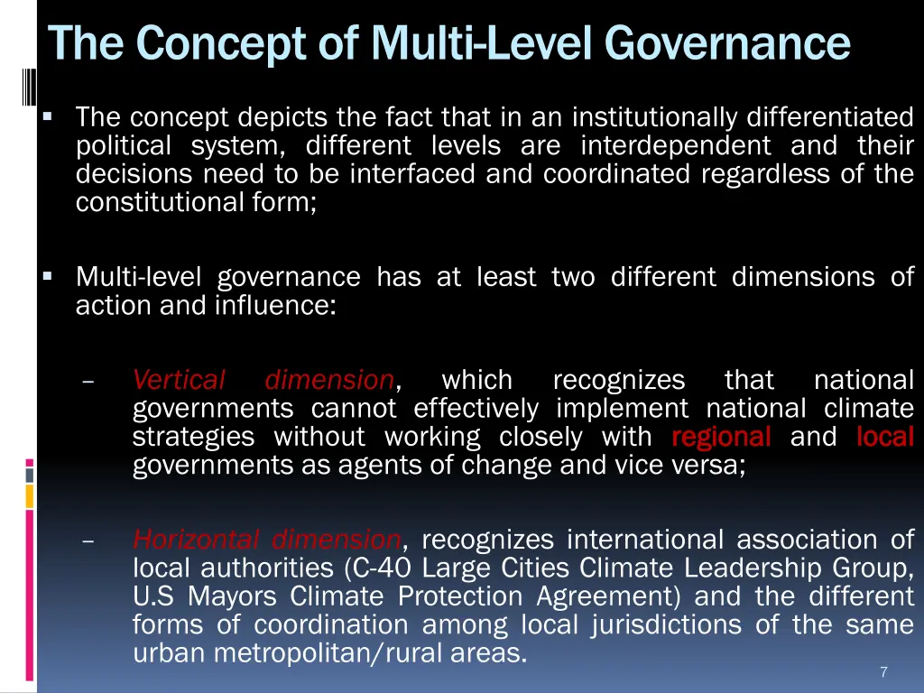 the concept of multi level governance