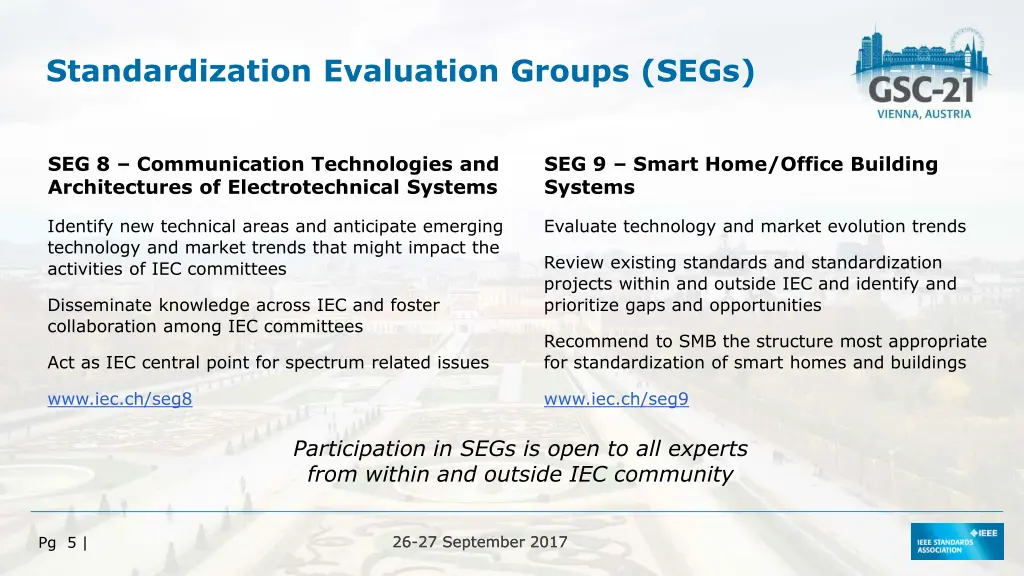standardization evaluation groups segs