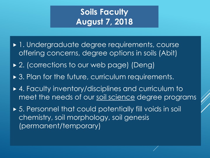 soils faculty august 7 2018