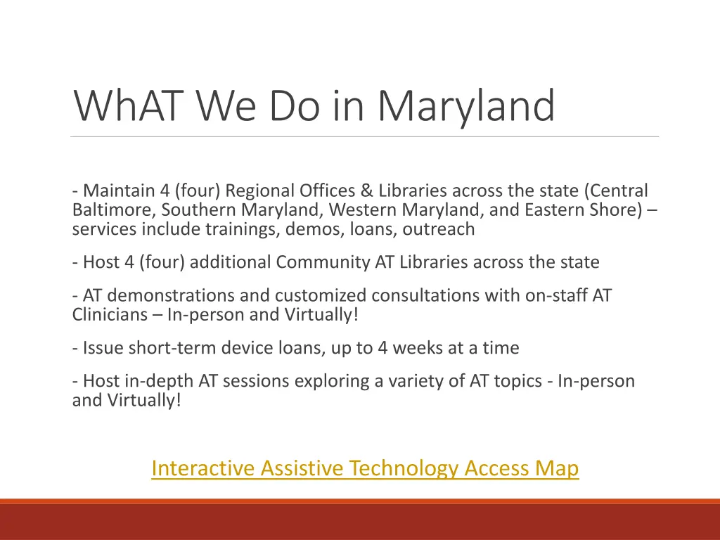 what we do in maryland