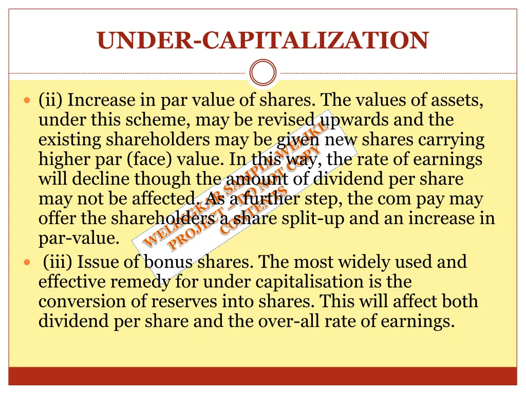 under capitalization 1