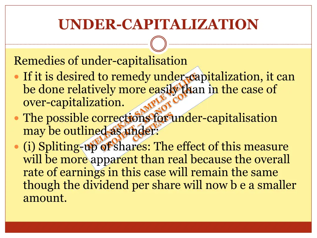 under capitalization