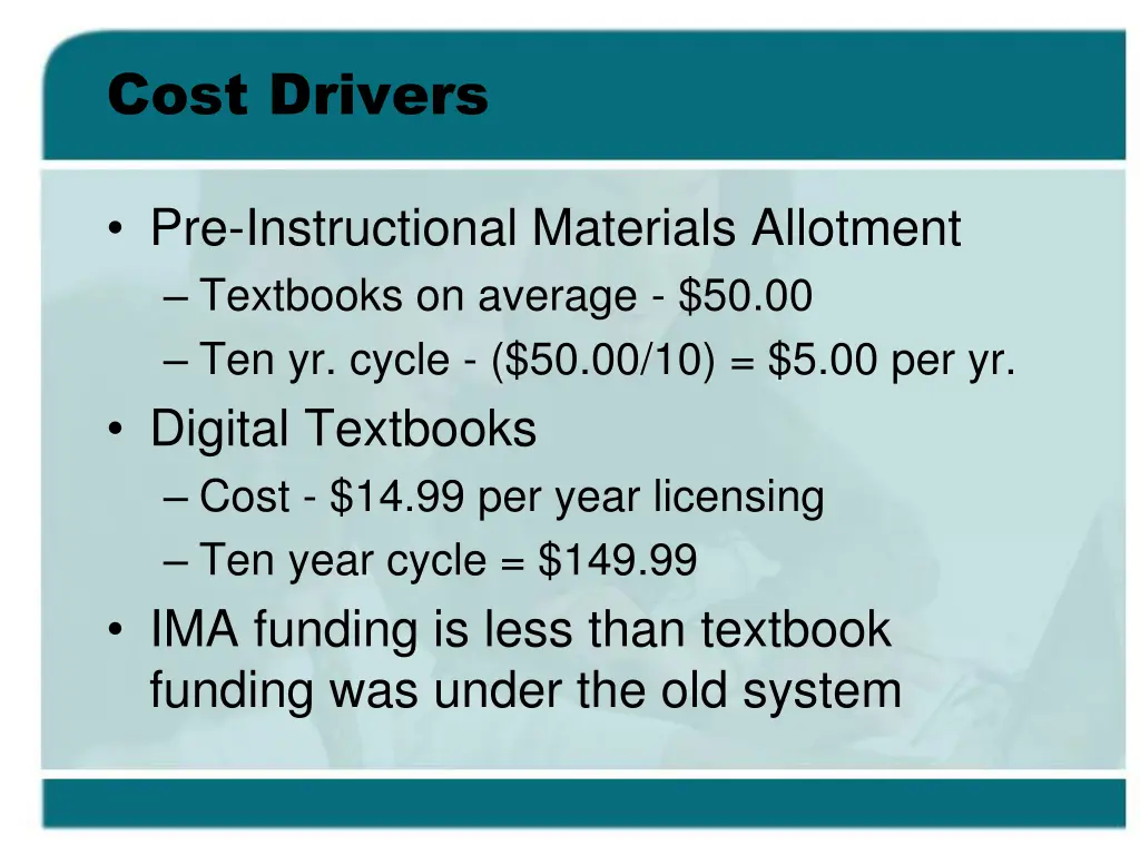 cost drivers