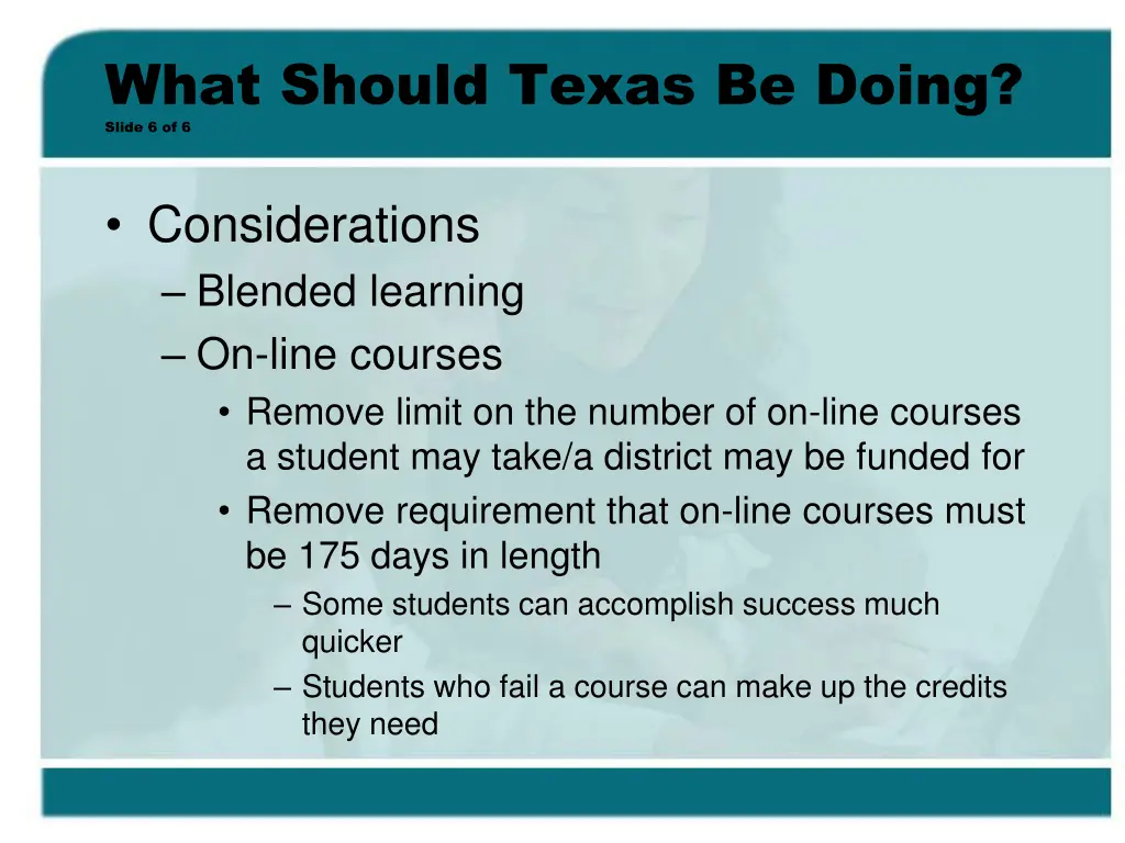 what should texas be doing slide 6 of 6