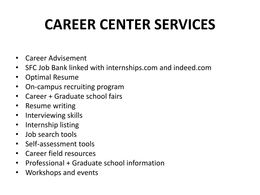 career center services
