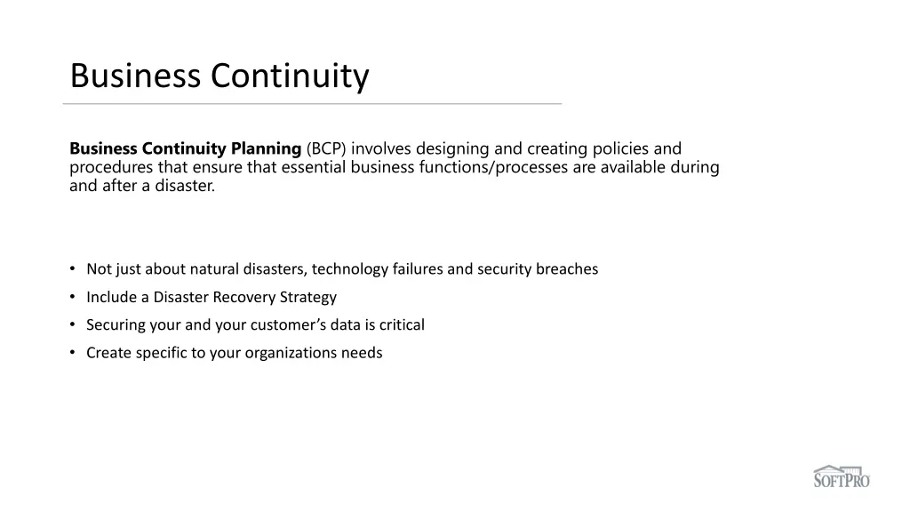 business continuity