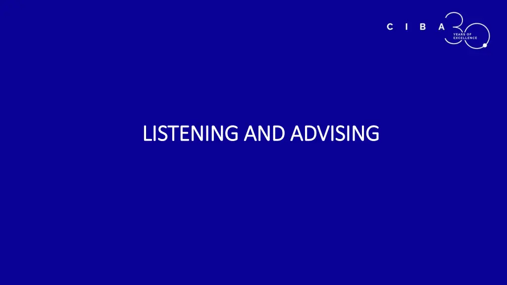 listening and advising listening and advising