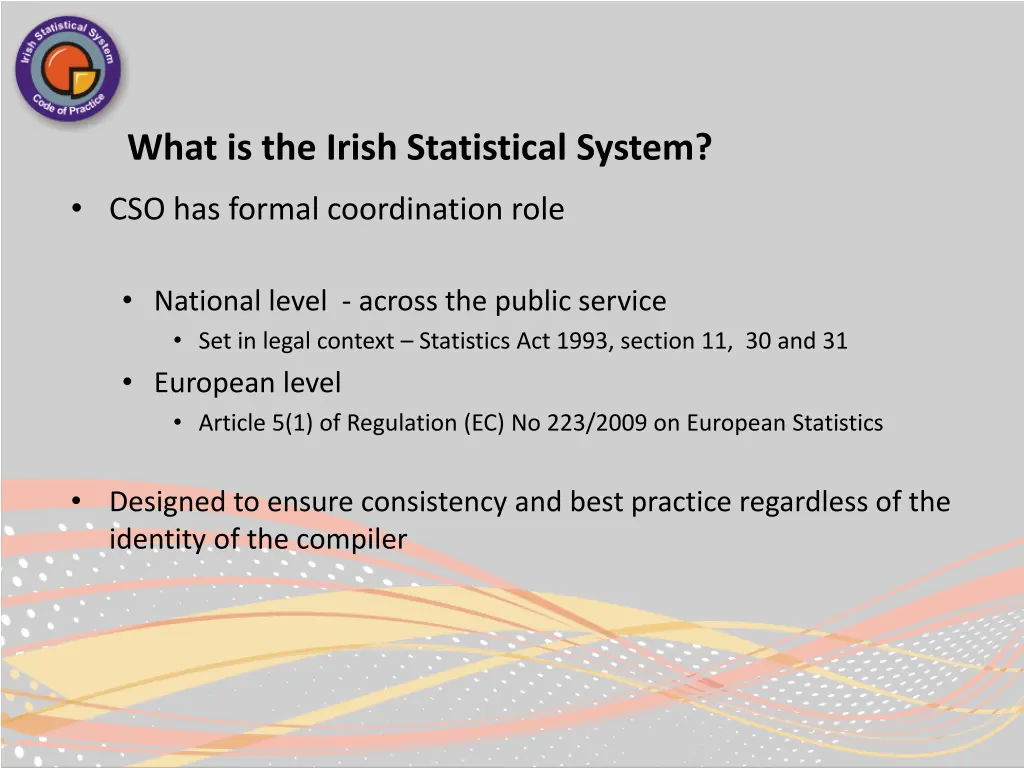 what is the irish statistical system 1