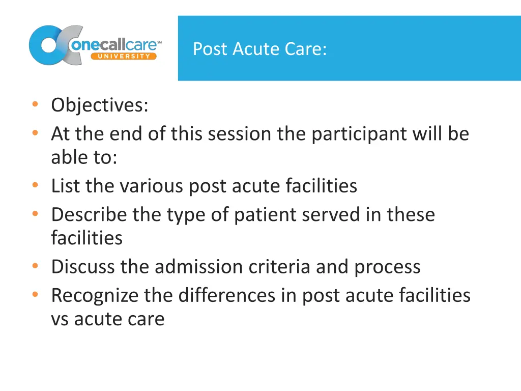 post acute care