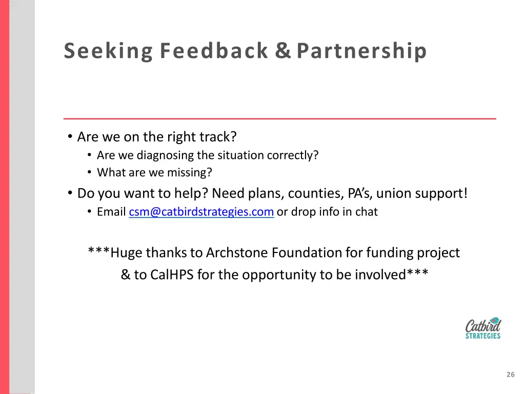seeking feedback partnership