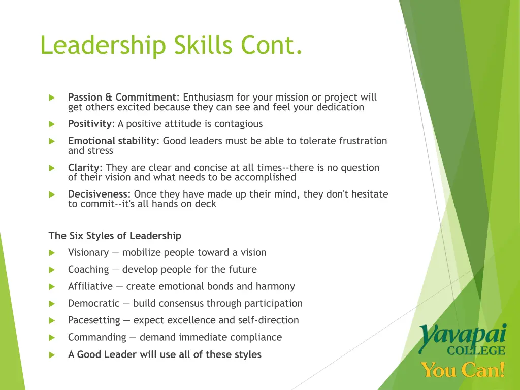 leadership skills cont