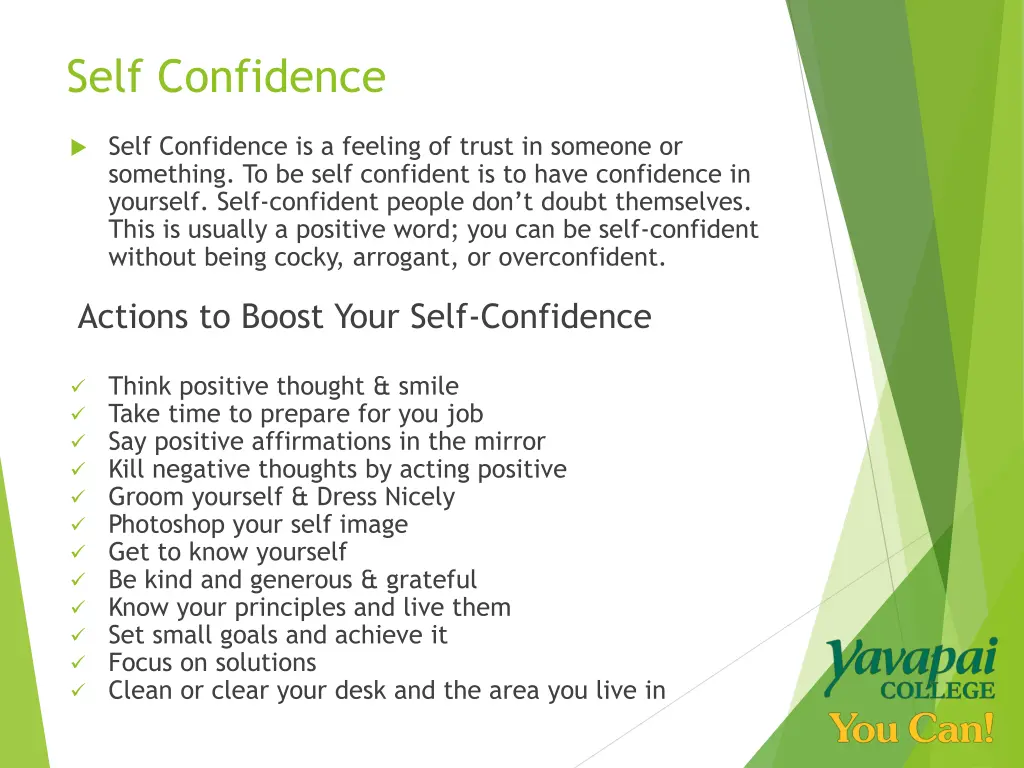 self confidence