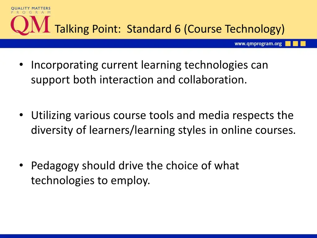 talking point standard 6 course technology