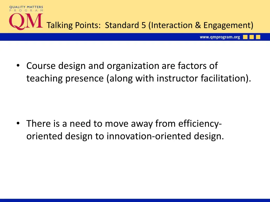 talking points standard 5 interaction engagement