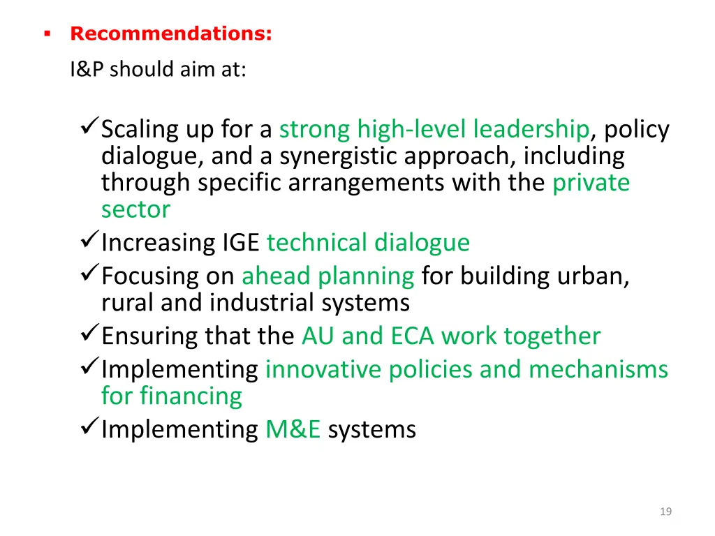 recommendations