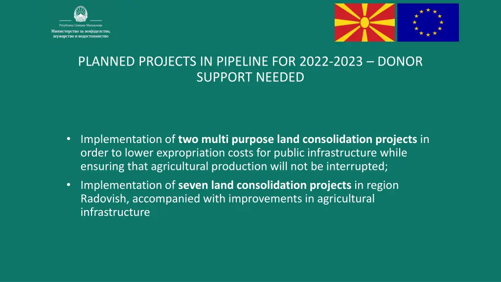 planned projects in pipeline for 2022 2023 donor