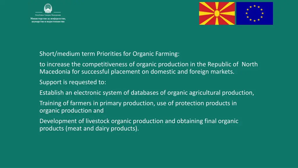 short medium term priorities for organic farming