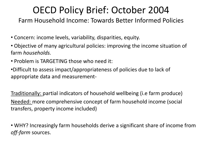 oecd policy brief october 2004 farm household