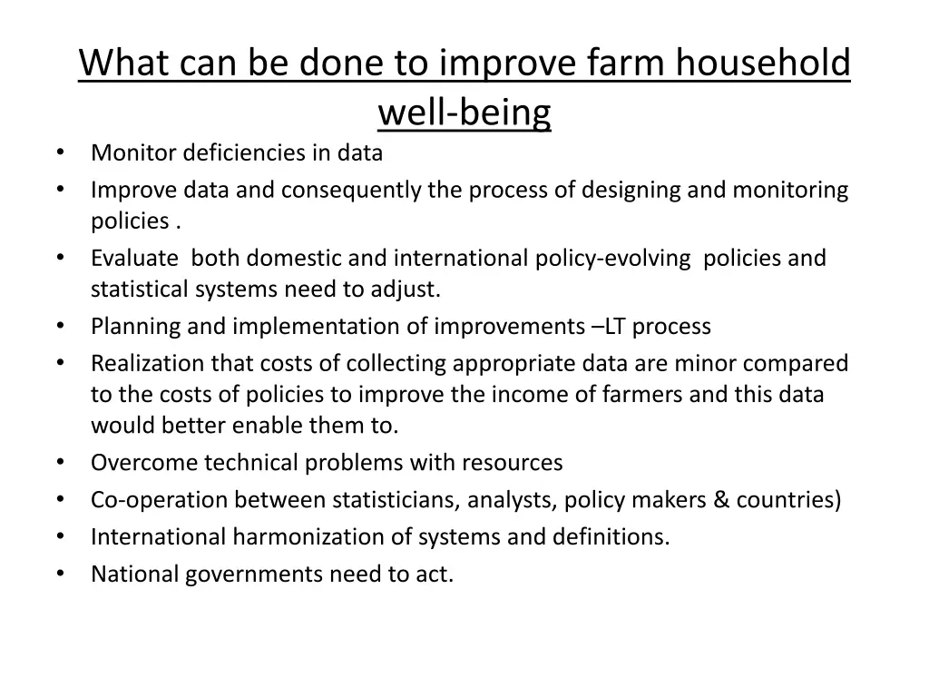 what can be done to improve farm household well