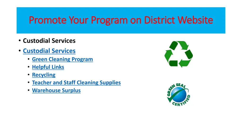 promote your program on district website promote