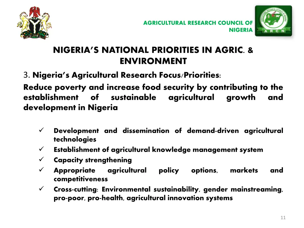 agricultural research council of 10