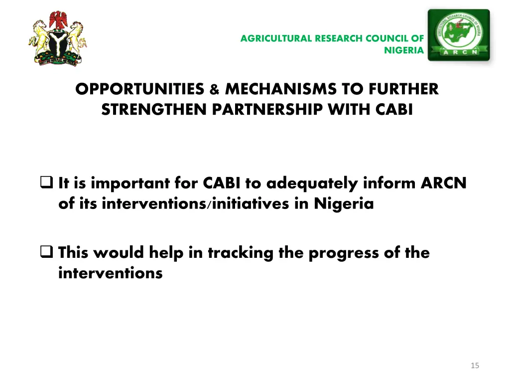 agricultural research council of 14