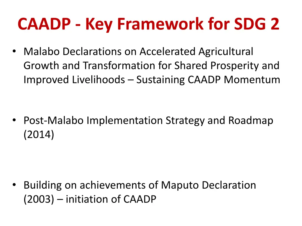 caadp key framework for sdg 2