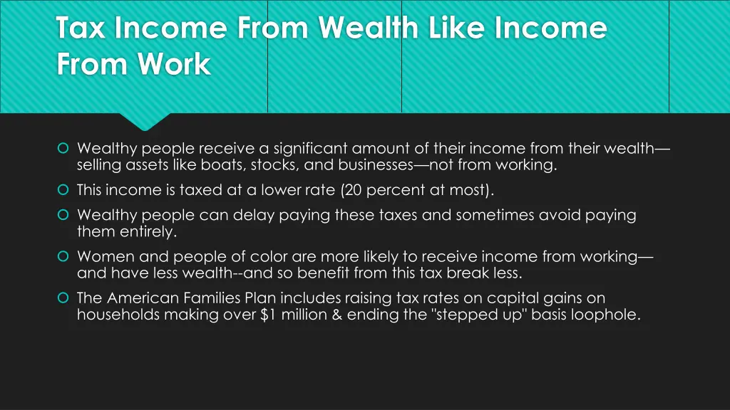 tax income from wealth like income from work