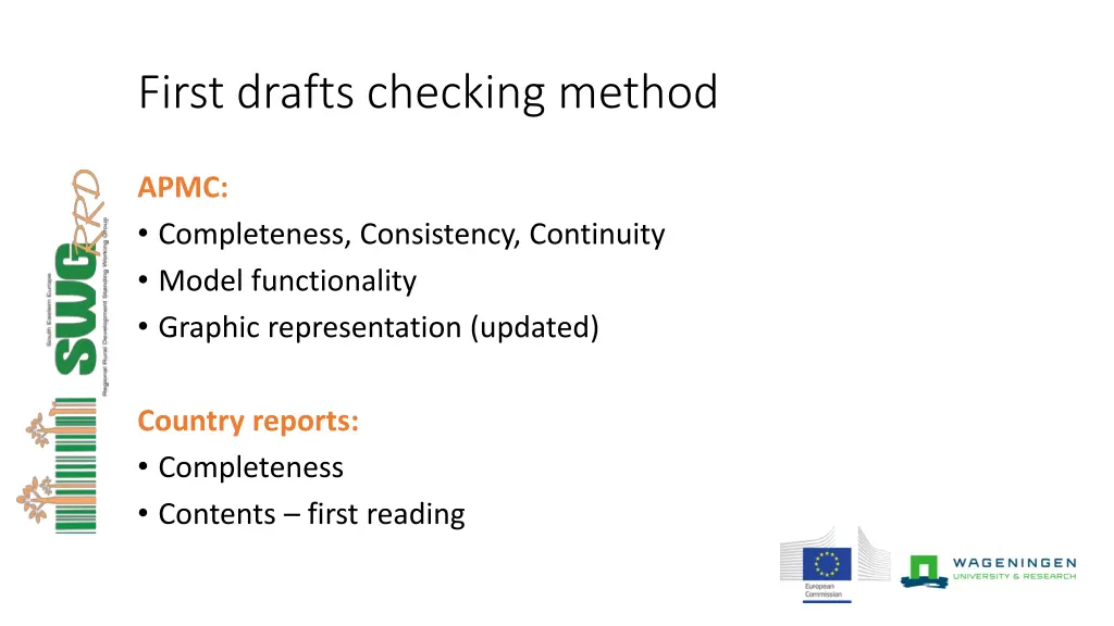 first drafts checking method