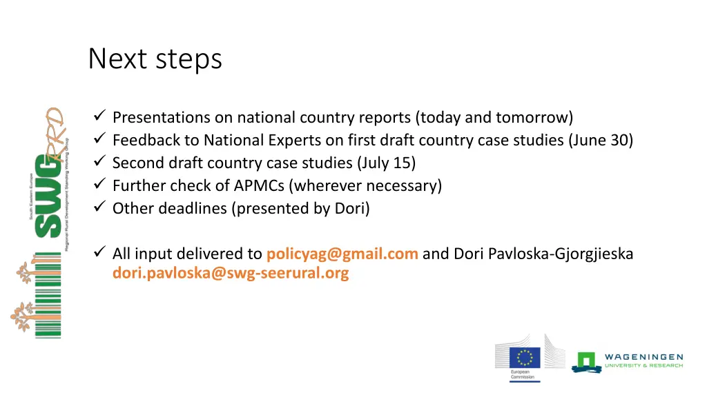 next steps