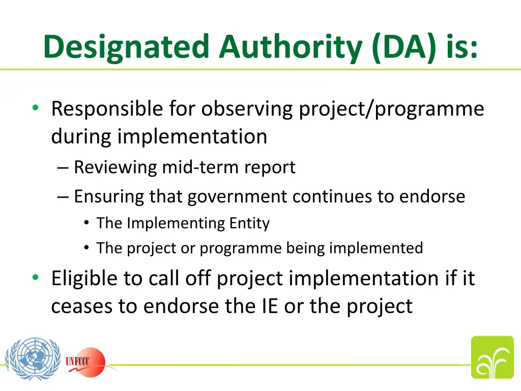designated authority da is 2