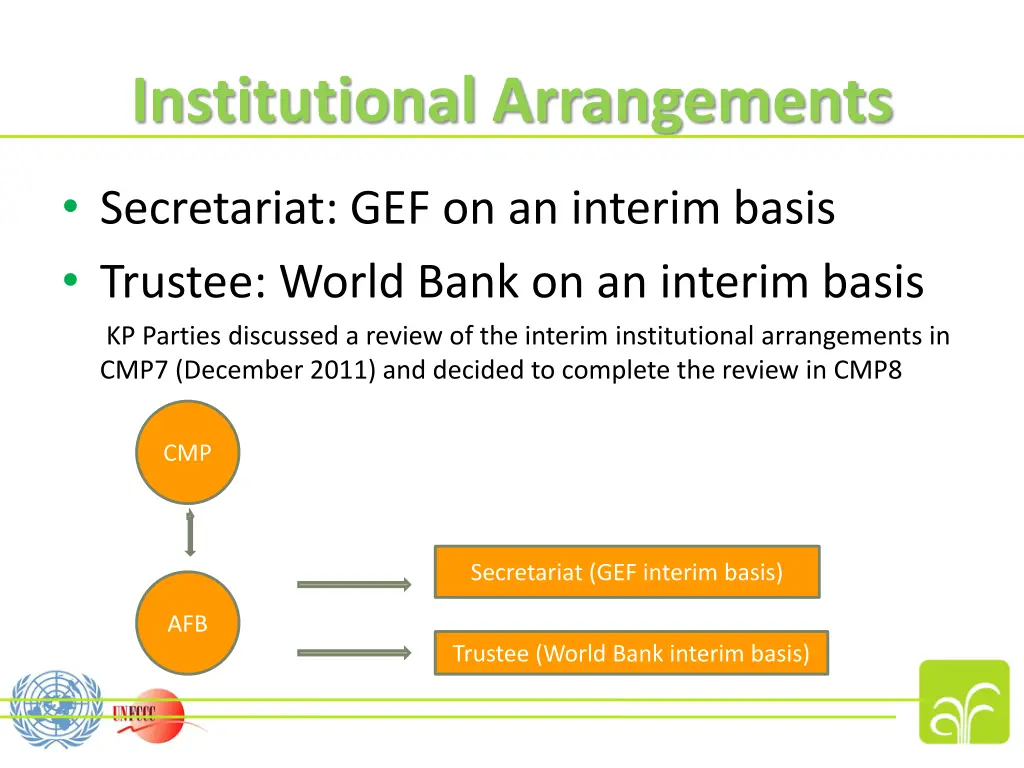 institutional arrangements