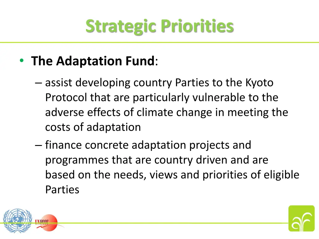 strategic priorities