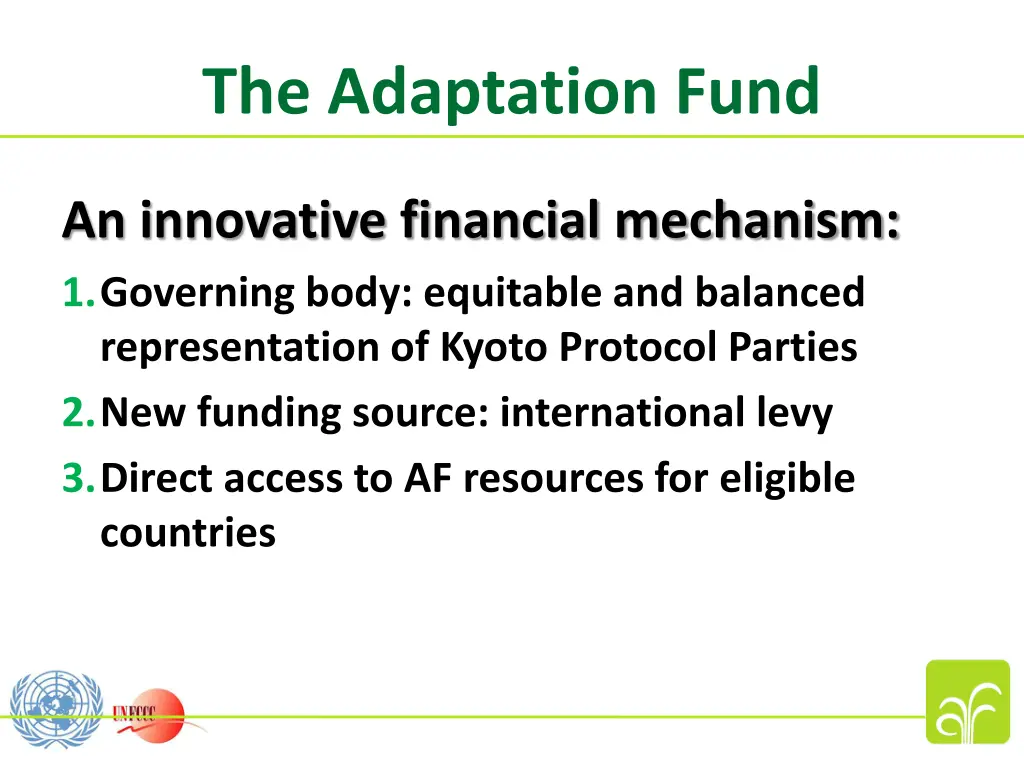 the adaptation fund