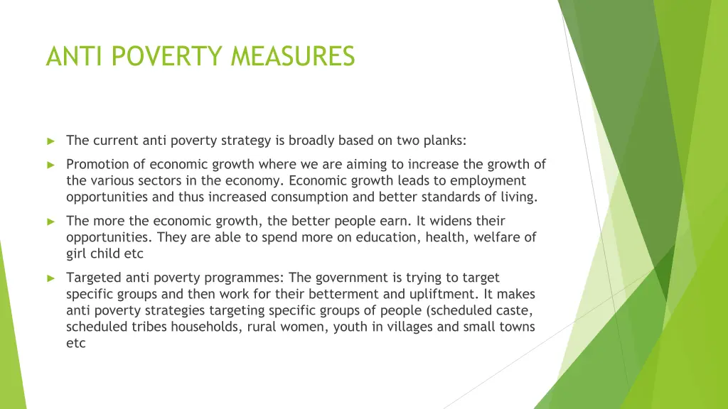 anti poverty measures