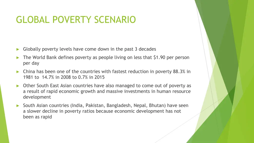 global poverty scenario