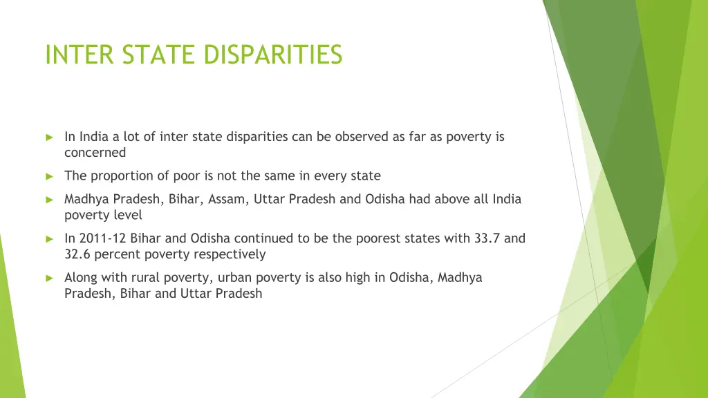 inter state disparities